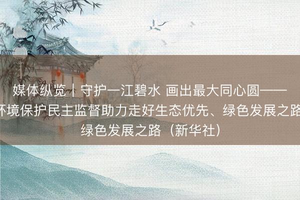 媒体纵览｜守护一江碧水 画出最大同心圆——长江生态环境保护民主监督助力走好生态优先、绿色发展之路（新华社）