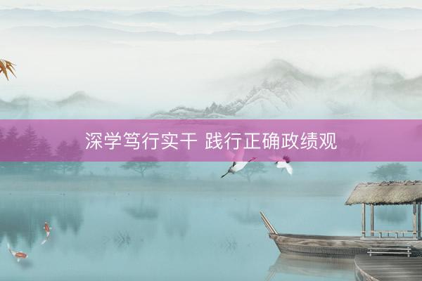 深学笃行实干 践行正确政绩观
