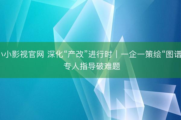 小小影视官网 深化“产改”进行时｜一企一策绘“图谱” 专人指导破难题