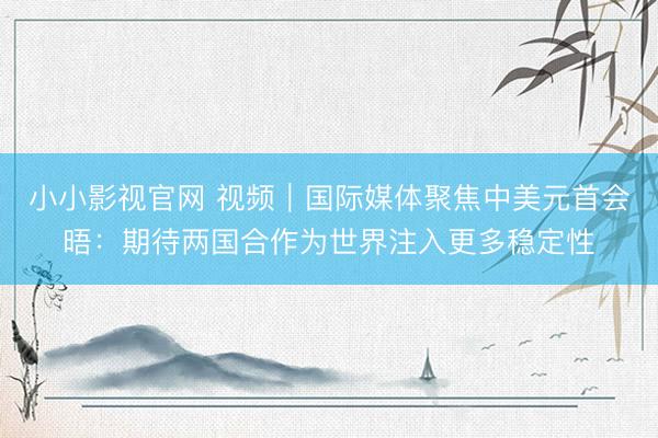 小小影视官网 视频｜国际媒体聚焦中美元首会晤：期待两国合作为世界注入更多稳定性