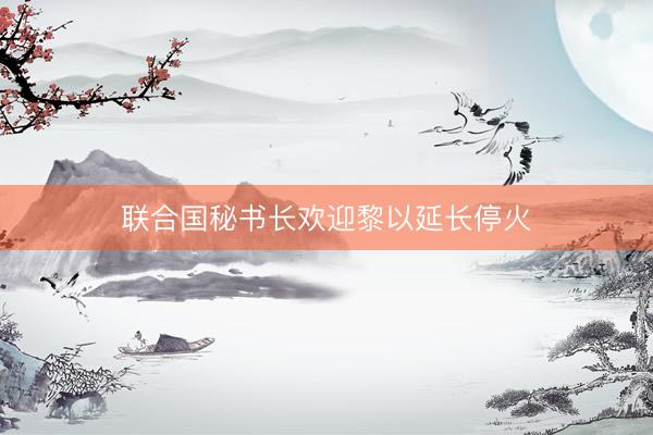 联合国秘书长欢迎黎以延长停火