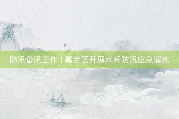 防汛备汛工作 | 嘉定区开展水闸防汛应急演练