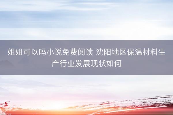 姐姐可以吗小说免费阅读 沈阳地区保温材料生产行业发展现状如何