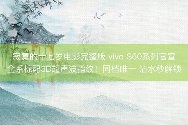 寂寞的十七岁电影完整版 vivo S60系列官宣全系标配3D超声波指纹！同档唯一 沾水秒解锁