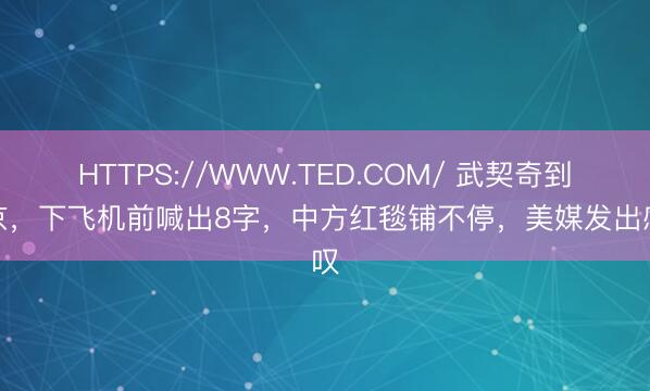 HTTPS://WWW.TED.COM/ 武契奇到北京，下飞机前喊出8字，中方红毯铺不停，美媒发出感叹