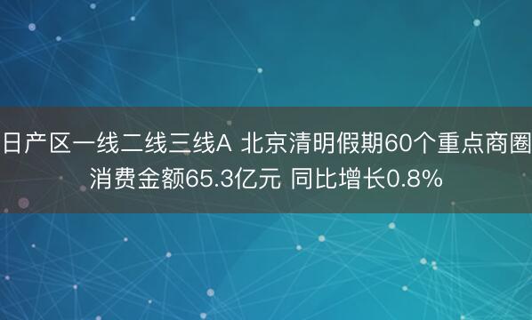 日产区一线二线三线A 北京清明假期60个重点商圈消费金额65.3亿元 同比增长0.8%