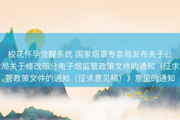 校花怀孕觉醒系统 国家烟草专卖局发布关于公开征求《国家烟草专卖局关于修改部分电子烟监管政策文件的通知（征求意见稿）》意见的通知