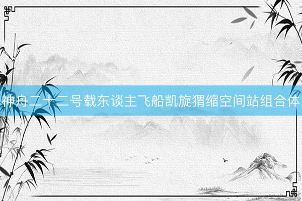 神舟二十二号载东谈主飞船凯旋猬缩空间站组合体