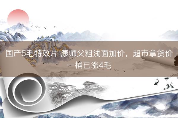 国产5毛特效片 康师父粗浅面加价，超市拿货价一桶已涨4毛