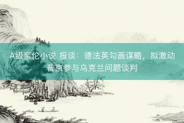 A级亲伦小说 报谈：德法英勾画谋略，拟激动普京参与乌克兰问题谈判