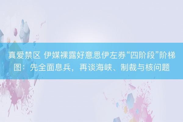 真爱禁区 伊媒裸露好意思伊左券“四阶段”阶梯图：先全面息兵，再谈海峡、制裁与核问题