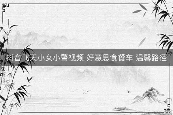 抖音飞天小女小警视频 好意思食餐车 温馨路径