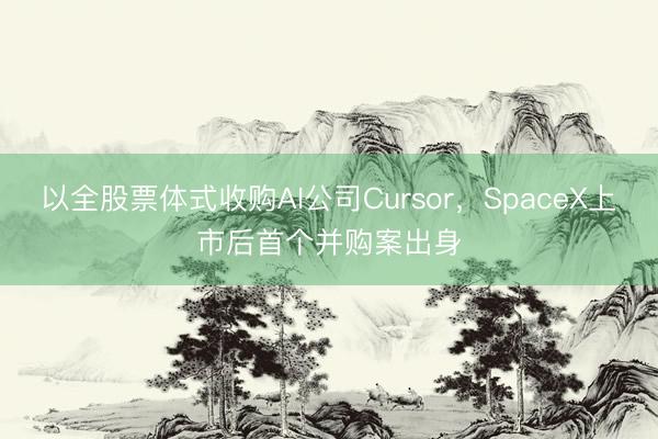 以全股票体式收购AI公司Cursor，SpaceX上市后首个并购案出身